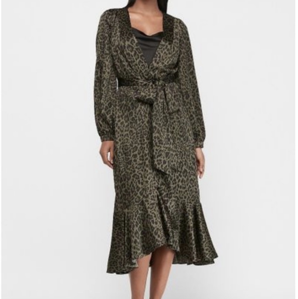 Satin wrap dress kimono